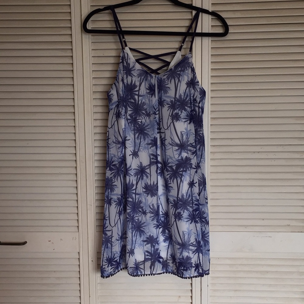 Blue Palm Leaf Dress
